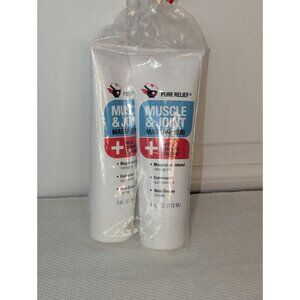 x2 Pure Relief Muscle And Joint Massage Rub Emu Oil 4 oz Lot Of 2